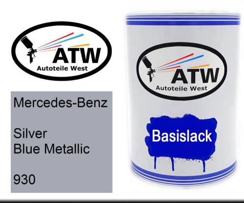 Mercedes-Benz, Silver Blue Metallic, 930: 500ml Lackdose, von ATW Autoteile West.